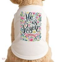 Floral Religious He Is Risen Christian Happy Easter Doggie Tank thumb 0
