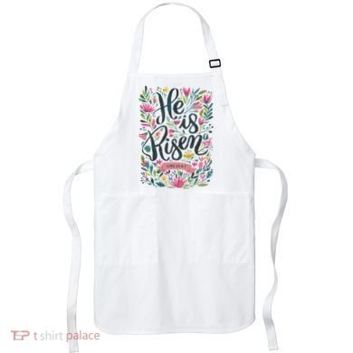 Floral Religious He Is Risen Christian Happy Easter Apron