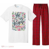 Floral Religious He Is Risen Christian Happy Easter Pajama Set thumb 0
