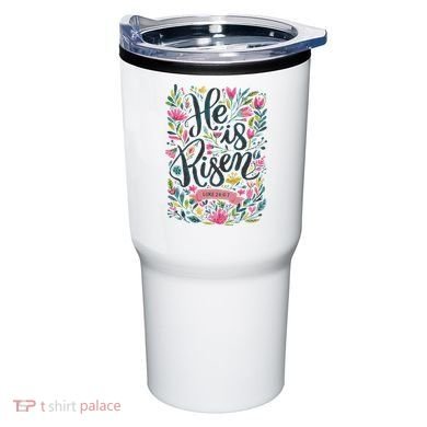 Floral Religious He Is Risen Christian Happy Easter Tumbler