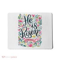 Floral Religious He Is Risen Christian Happy Easter Mousepad thumb 0