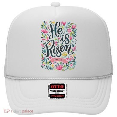 Floral Religious He Is Risen Christian Happy Easter Hat