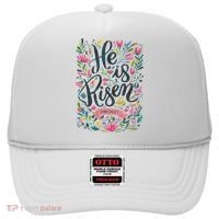 Floral Religious He Is Risen Christian Happy Easter Hat thumb 0