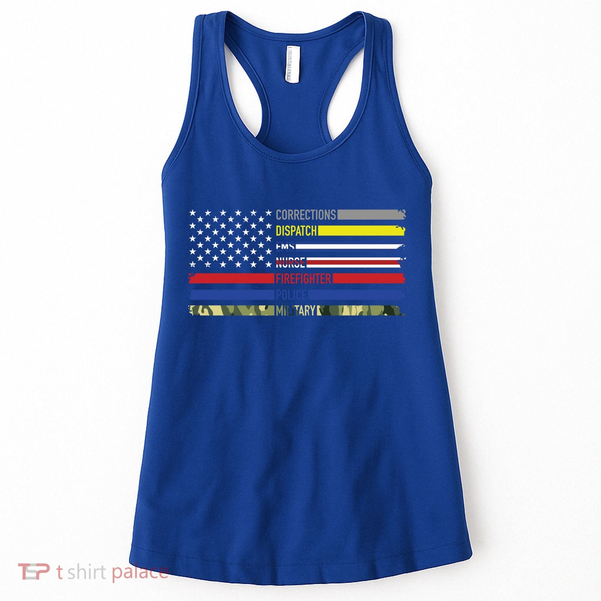 First Responders Hero Flag Nurse Ems Police Fire Military Gift Women's Tank Top
