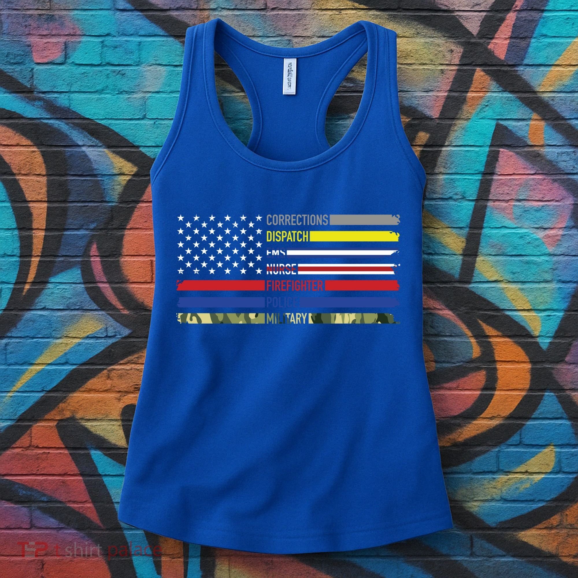 First Responders Hero Flag Nurse Ems Police Fire Military Gift Women's Tank Top