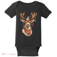 Festive Reindeer Holiday Baby Bodysuit thumb 0