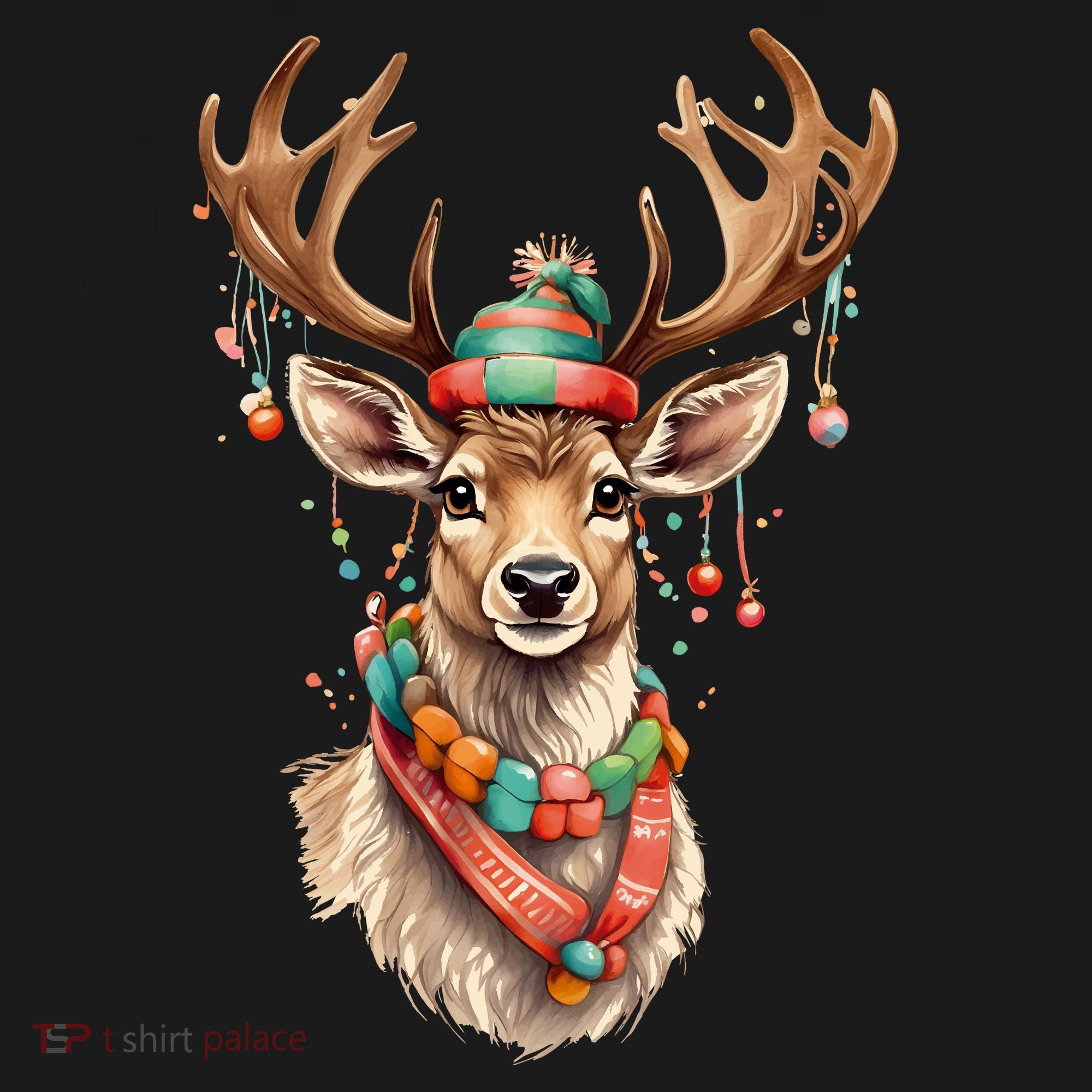 Festive Reindeer Holiday Toddler Hoodie