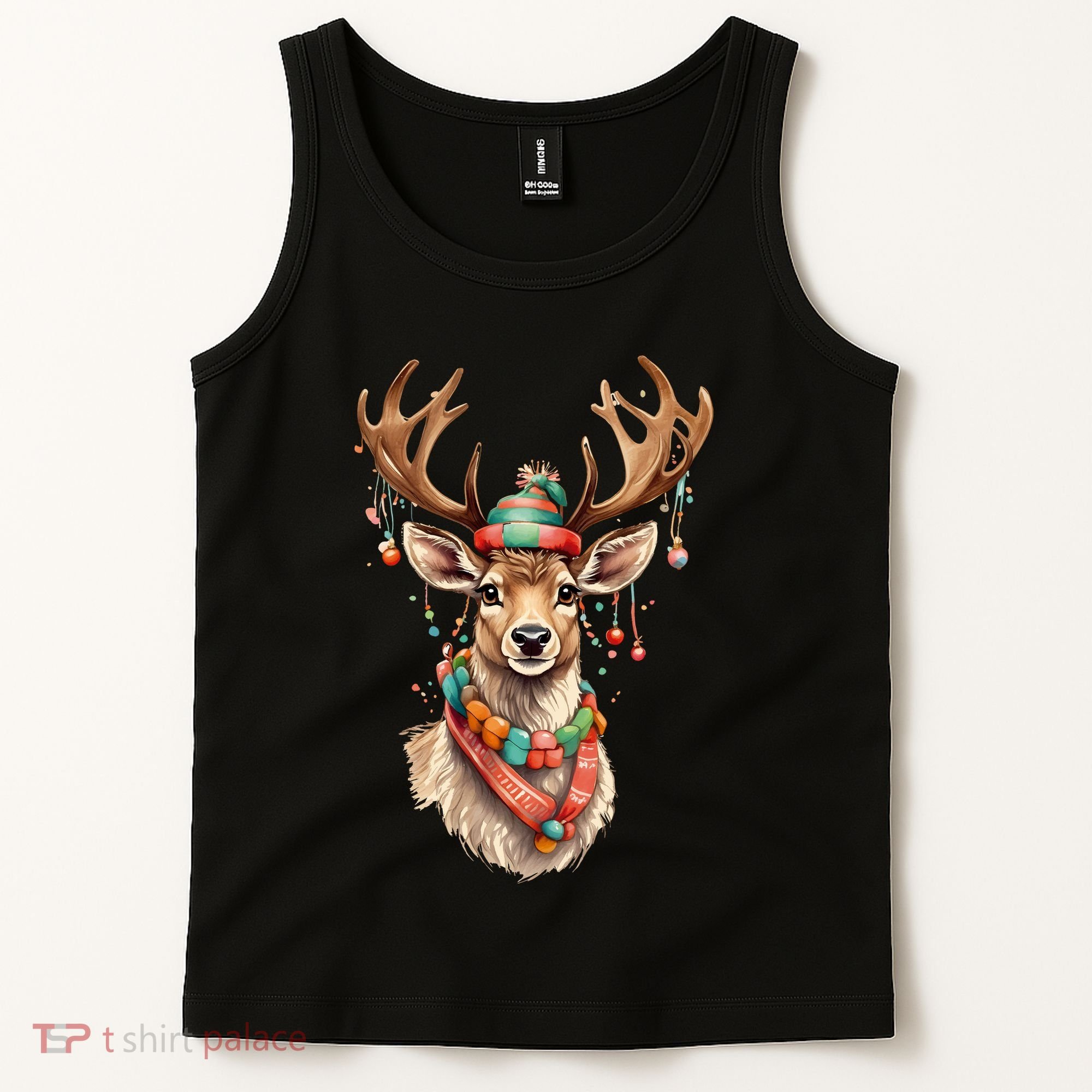 Festive Reindeer Holiday Tank Top