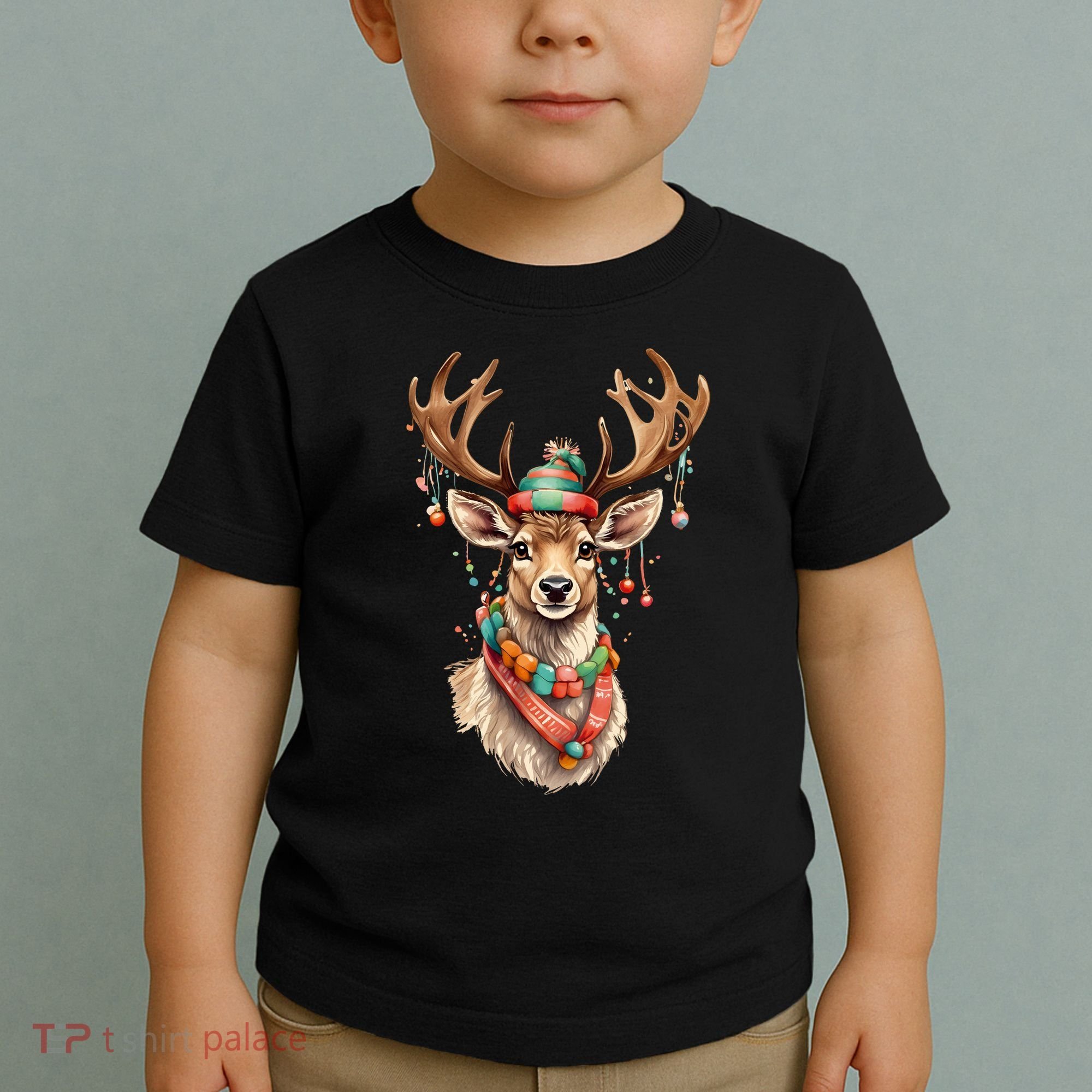 Festive Reindeer Holiday Toddler T-Shirt