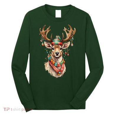 Festive Reindeer Holiday Long Sleeve Shirt