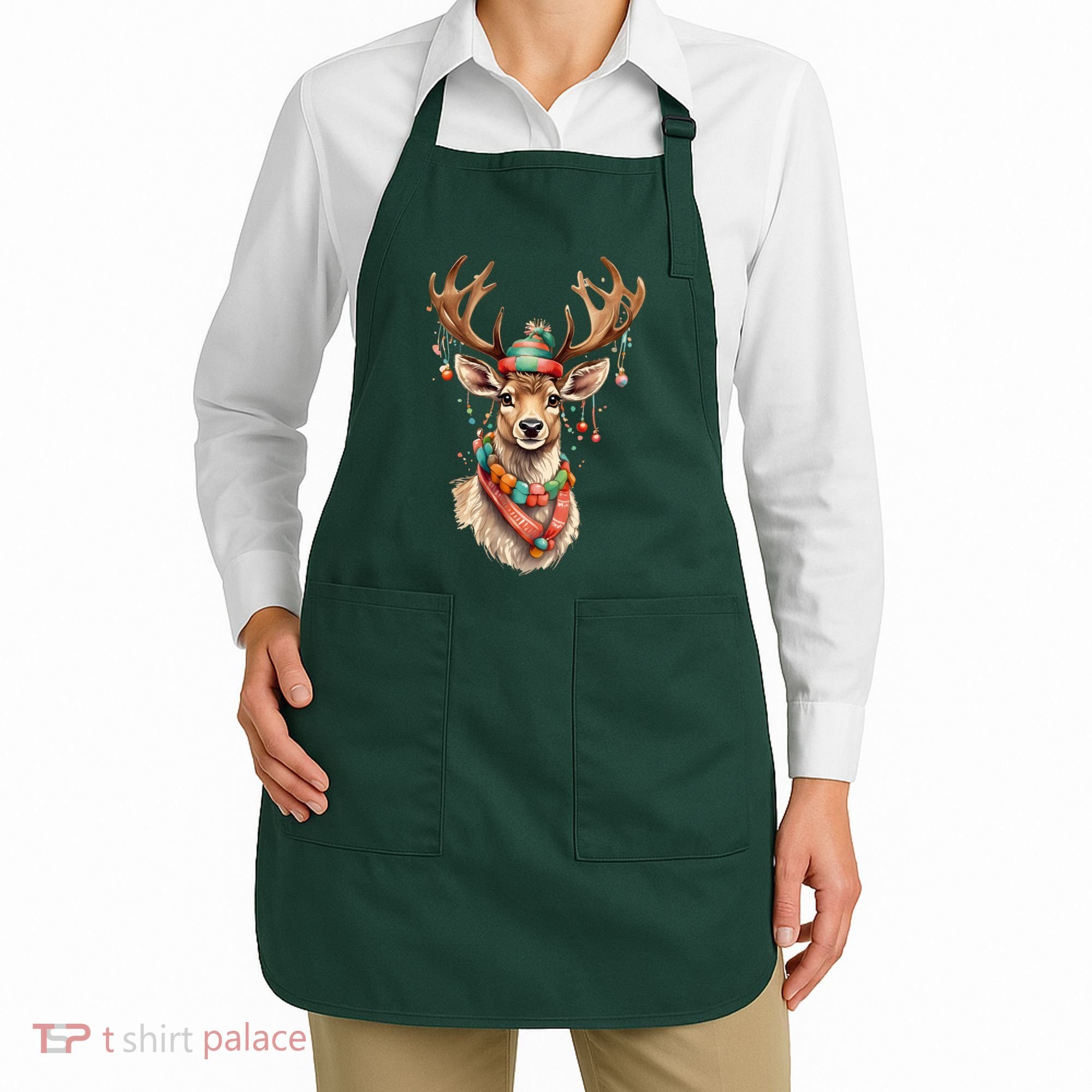 Festive Reindeer Holiday Apron