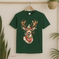 Festive Reindeer Holiday T-Shirt thumb 2