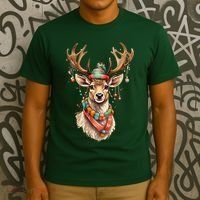 Festive Reindeer Holiday T-Shirt thumb 3