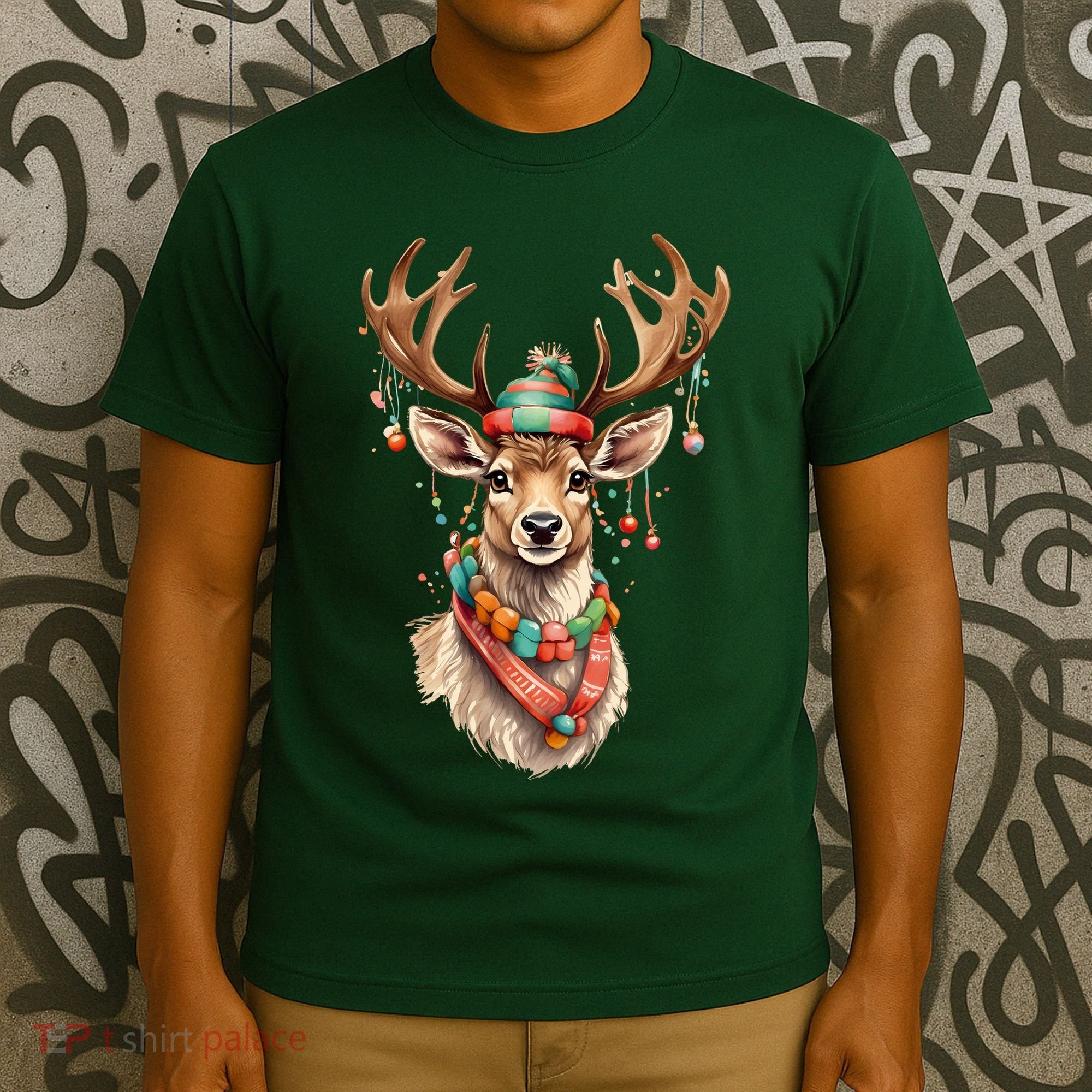 Festive Reindeer Holiday T-Shirt