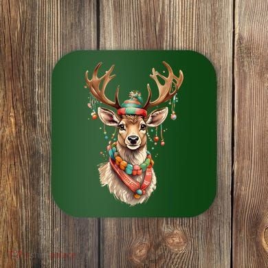 Festive Reindeer Holiday Coaster