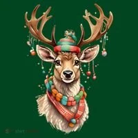 Festive Reindeer Holiday Women's T-Shirt thumb 6