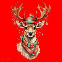 Festive Reindeer Holiday Santa Hat thumb 1