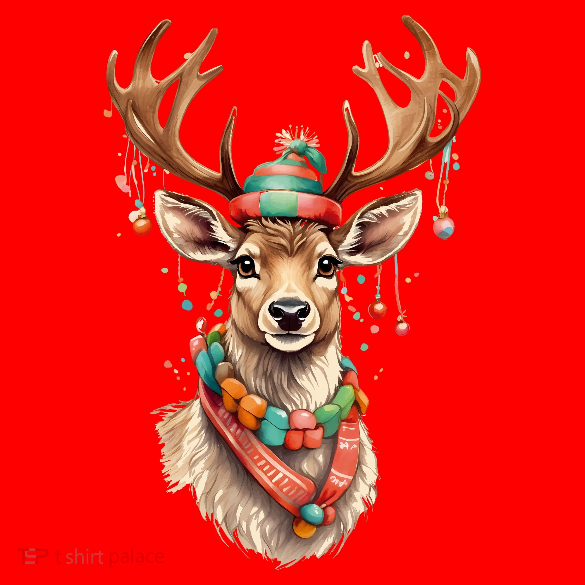 Festive Reindeer Holiday Santa Hat