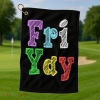 Fri Yay School Weekend Love Fridays Golf Towel thumb 1