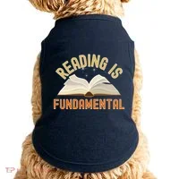 Funny Reading Is Fundamental Reading Book Lovers Doggie Tank thumb 0
