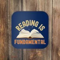 Funny Reading Is Fundamental Reading Book Lovers Coaster thumb 0