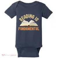 Funny Reading Is Fundamental Reading Book Lovers Baby Bodysuit thumb 0