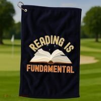 Funny Reading Is Fundamental Reading Book Lovers Golf Towel thumb 1