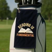 Funny Reading Is Fundamental Reading Book Lovers Golf Towel thumb 2