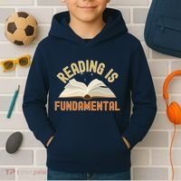 Funny Reading Is Fundamental Reading Book Lovers Kids Hoodie thumb 2