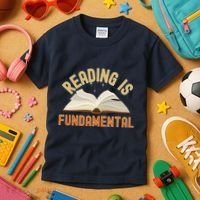 Funny Reading Is Fundamental Reading Book Lovers Kids T-Shirt thumb 3