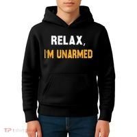 Funny Relax I’M Unarmed Hand Amputee Kids Hoodie thumb 4