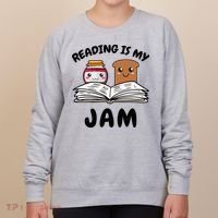 Funny Reading Is My Jam for Teacher Nerd Bookworm Book Lover Women's Sweatshirt thumb 0