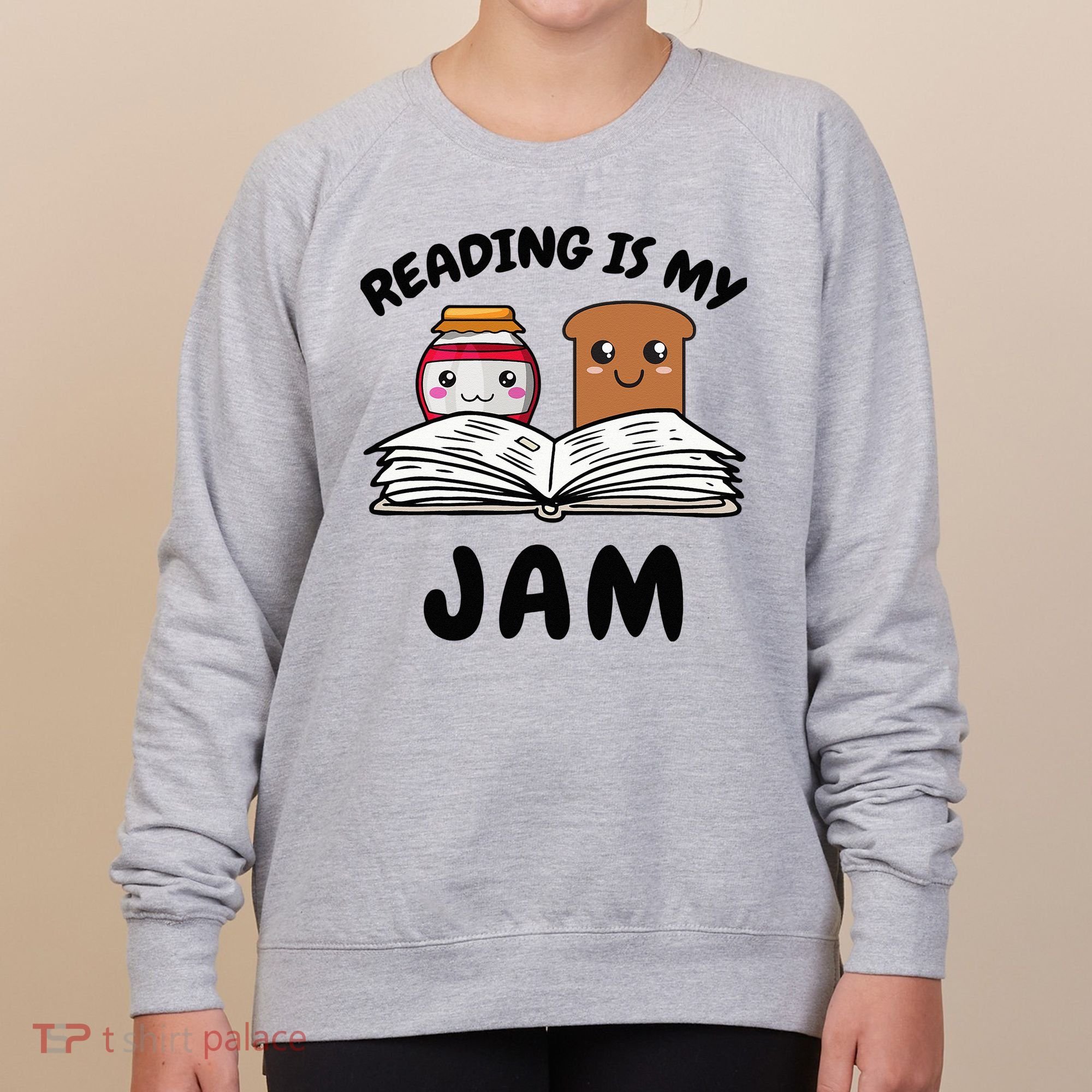 Funny Reading Is My Jam for Teacher Nerd Bookworm Book Lover Women's Sweatshirt