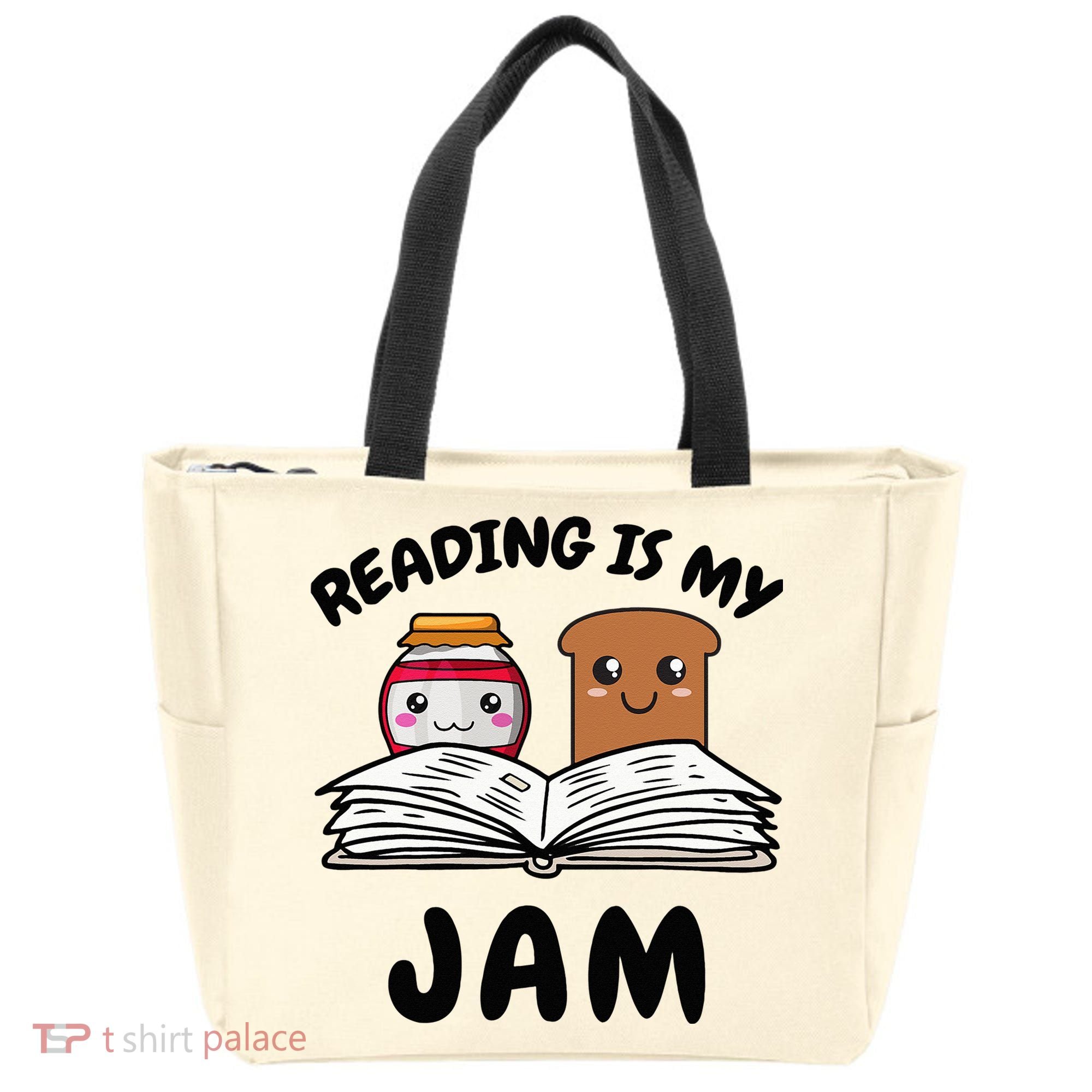 Funny Reading Is My Jam for Teacher Nerd Bookworm Book Lover Tote Bag