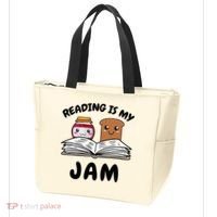 Funny Reading Is My Jam for Teacher Nerd Bookworm Book Lover Tote Bag thumb 3