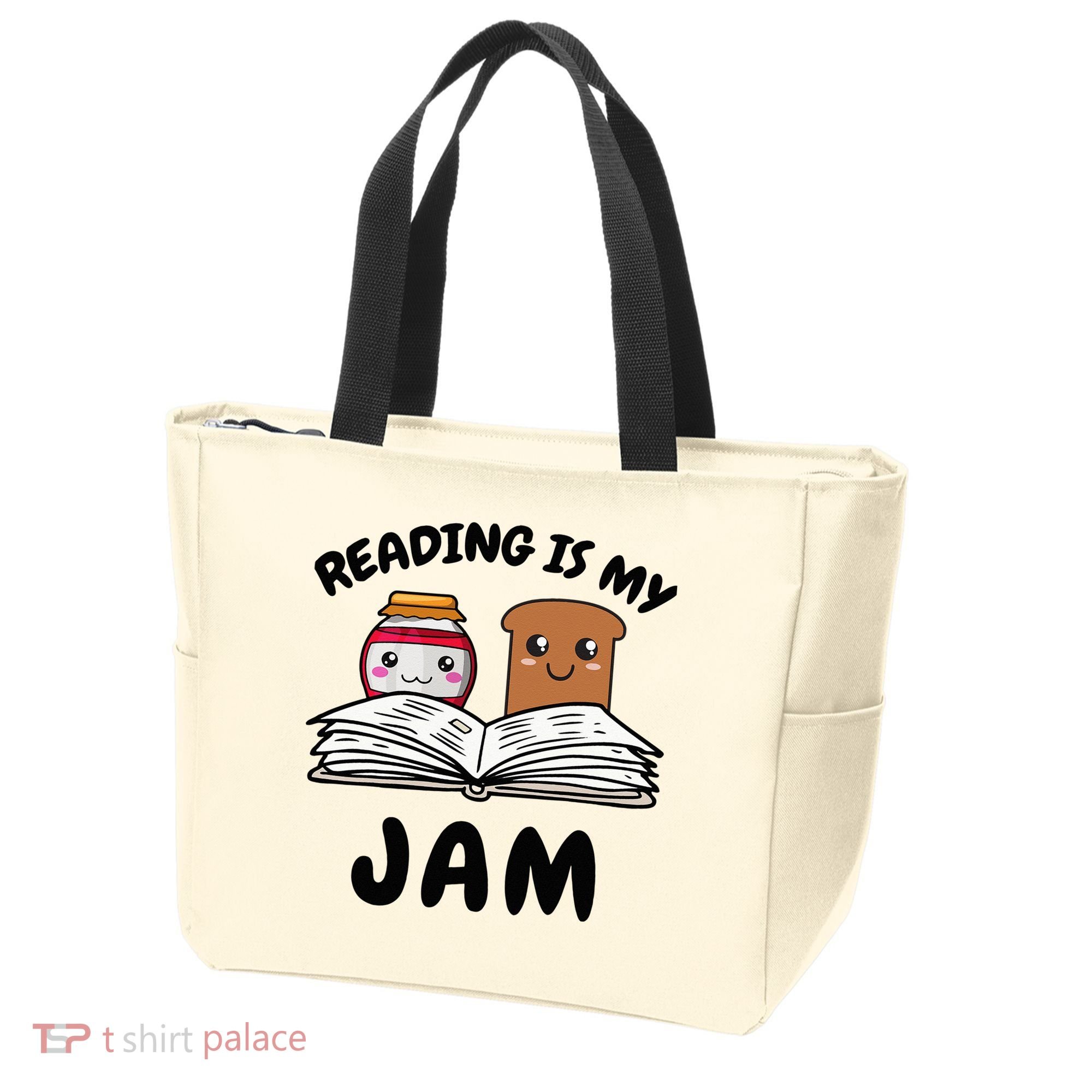 Funny Reading Is My Jam for Teacher Nerd Bookworm Book Lover Tote Bag