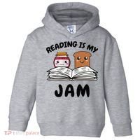 Funny Reading Is My Jam for Teacher Nerd Bookworm Book Lover Toddler Hoodie thumb 0