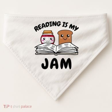 Funny Reading Is My Jam for Teacher Nerd Bookworm Book Lover USA-Made Doggie Bandana