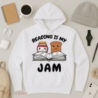 Funny Reading Is My Jam for Teacher Nerd Bookworm Book Lover Hoodie thumb 3