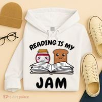 Funny Reading Is My Jam for Teacher Nerd Bookworm Book Lover Hoodie thumb 4