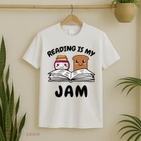 Funny Reading Is My Jam for Teacher Nerd Bookworm Book Lover T-Shirt thumb 2