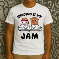 Funny Reading Is My Jam for Teacher Nerd Bookworm Book Lover T-Shirt thumb 3
