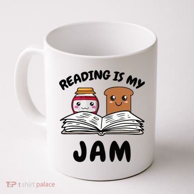 Funny Reading Is My Jam for Teacher Nerd Bookworm Book Lover Coffee Mug
