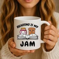 Funny Reading Is My Jam for Teacher Nerd Bookworm Book Lover Coffee Mug thumb 3
