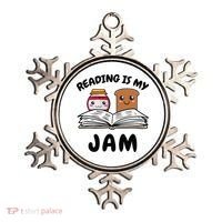 Funny Reading Is My Jam for Teacher Nerd Bookworm Book Lover Ornament thumb 0