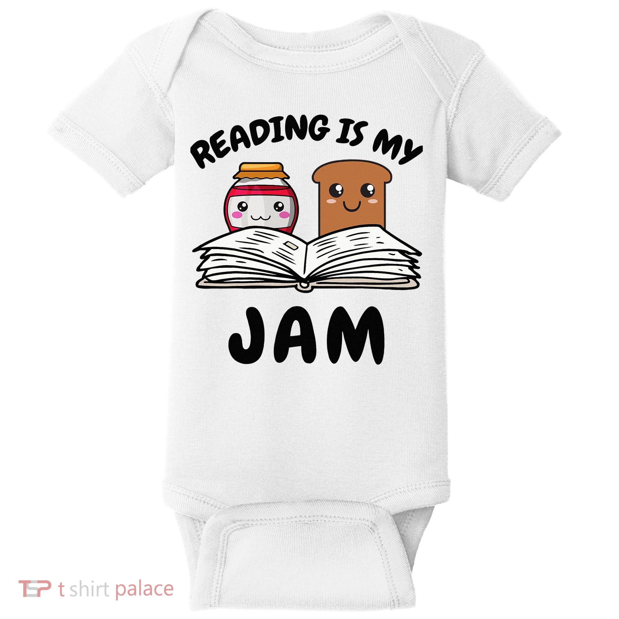 Funny Reading Is My Jam for Teacher Nerd Bookworm Book Lover Baby Bodysuit