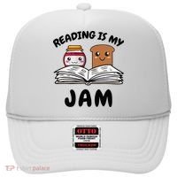 Funny Reading Is My Jam for Teacher Nerd Bookworm Book Lover Hat thumb 0