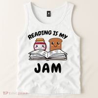 Funny Reading Is My Jam for Teacher Nerd Bookworm Book Lover Tank Top thumb 2