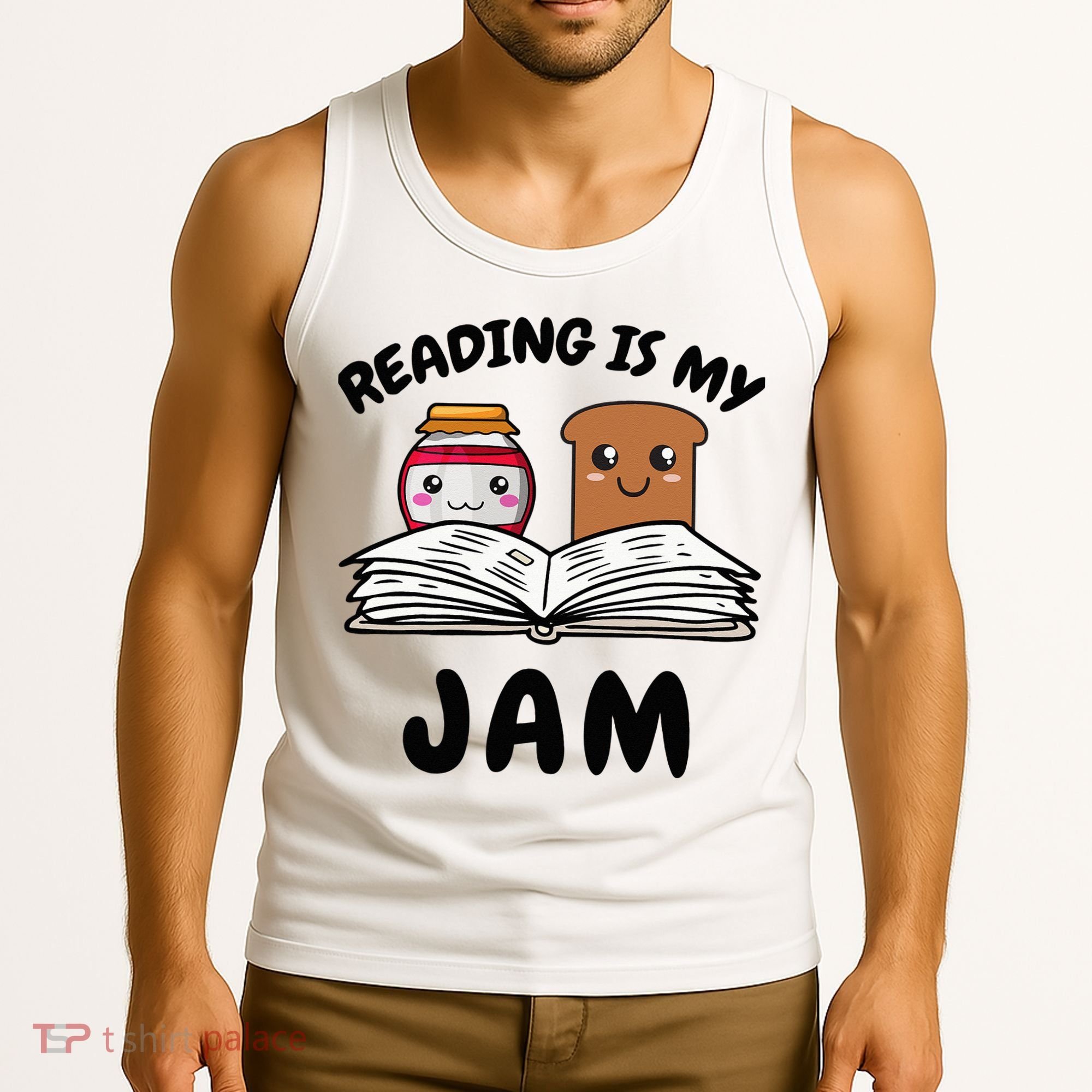 Funny Reading Is My Jam for Teacher Nerd Bookworm Book Lover Tank Top