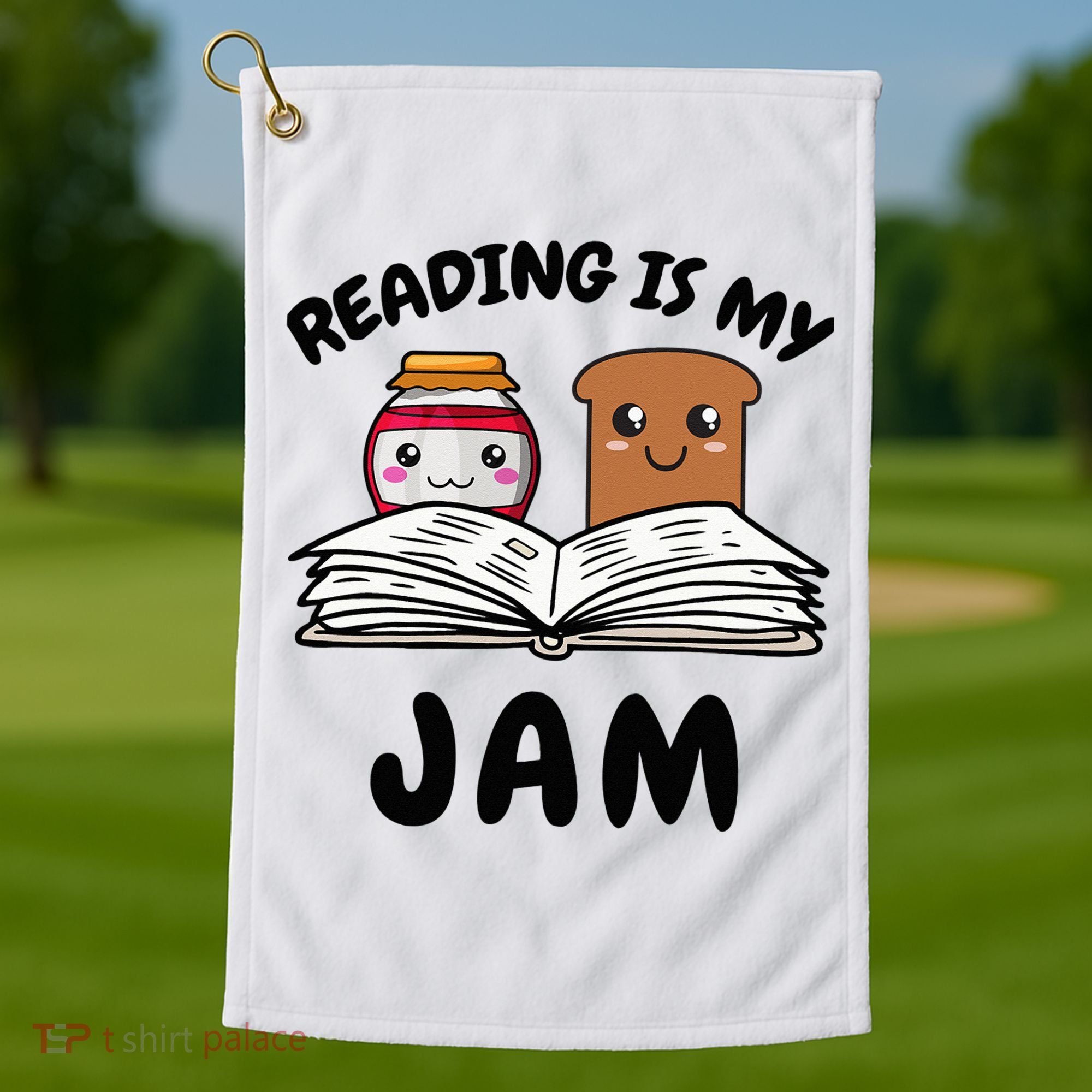 Funny Reading Is My Jam for Teacher Nerd Bookworm Book Lover Golf Towel